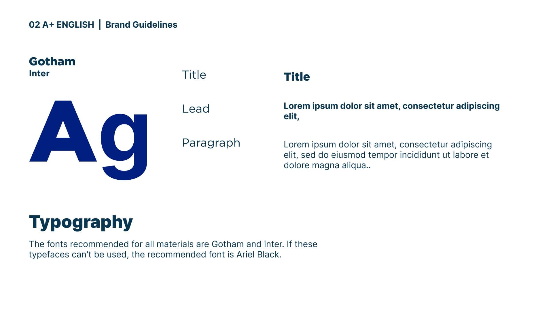 A+ English brand guidelines — page 3