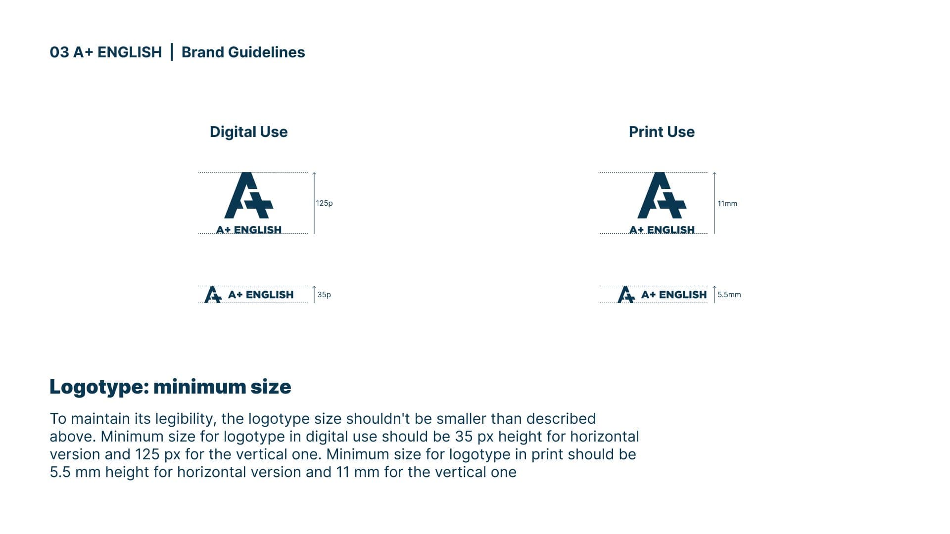 A+ English brand guidelines — page 4