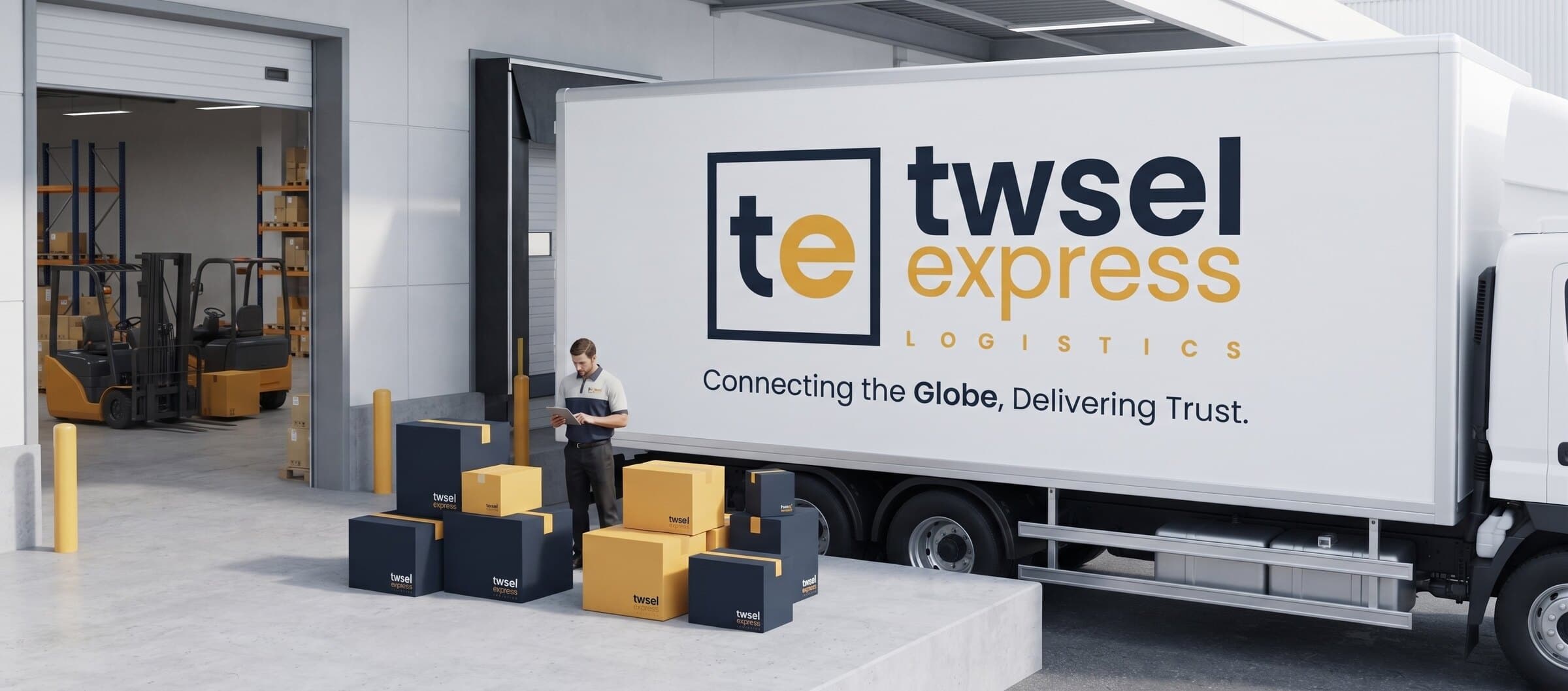 Twsel Express branded truck at a loading dock